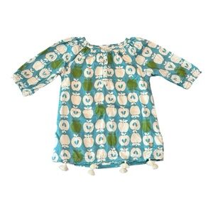 Hatley blue and green apple tunic dress
